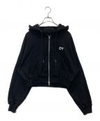 OYオーワイ）の古着「MELTING FLOWER CROP HOODIE ZIP UP」｜ブラック