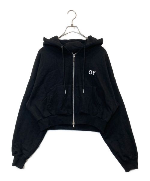 OY（オーワイ）OY (オーワイ) MELTING FLOWER CROP HOODIE ZIP UP ブラック サイズ:不明の古着・服飾アイテム