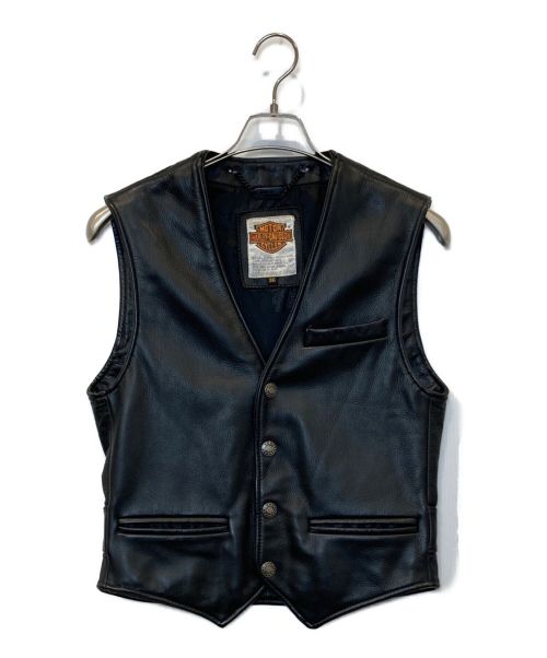 HARLEY-DAVIDSON（ハーレーダビッドソン）HARLEY-DAVIDSON (ハーレーダビッドソン) レザーベスト ブラック サイズ:36の古着・服飾アイテム