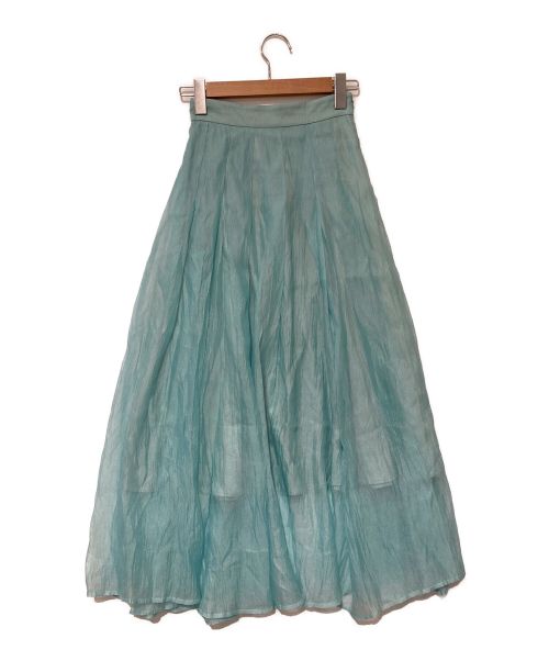 Snidel（スナイデル）Snidel (スナイデル) シアータックフレアスカート エメラルドグリーンの古着・服飾アイテム