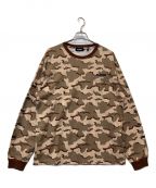 X-LARGEエクストララージ）の古着「SLANTED OG CAMO L/S POCKET TEE」｜ブラウン