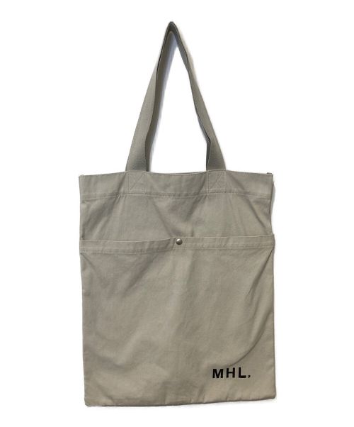 MHL（エムエイチエル）MHL (エムエイチエル) キャンバストートバッグ グレーの古着・服飾アイテム