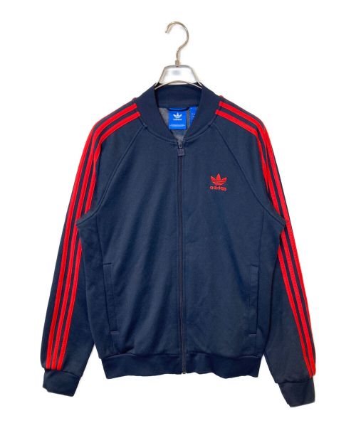 adidas（アディダス）adidas (アディダス) HERI SST TRACK TOP LEGEND INK ネイビー×レッドの古着・服飾アイテム