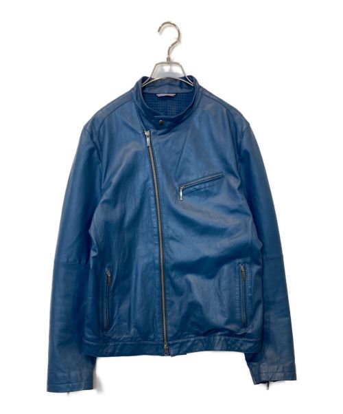 LANVIN en Bleu（ランバンオンブルー）LANVIN en Bleu (ランバンオンブルー) レザージャケット ブルー サイズ:52の古着・服飾アイテム