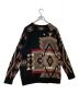 PENDLETON (ペンドルトン) ダブルジャガード Vネック ニットカーディガン ブラック×ブラウン サイズ:M：6800円