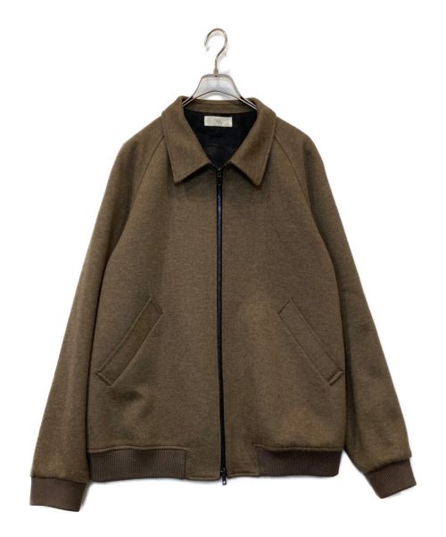 Re:（クラストレザーリュック）Re: (クラストレザーリュック) Wool blend knit Drizzler Jacket ブラウン サイズ:Mの古着・服飾アイテム