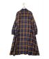 Graphpaper (グラフペーパー) WOOL CHECK BAND COLLAR DRESS ネイビー×ブラウン サイズ:00：12000円