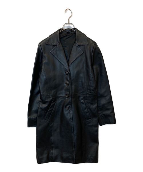 GIANNI VALENTINO（ジャンニバレンチノ）GIANNI VALENTINO (ジャンニバレンチノ) レザーコート ブラック サイズ:Mの古着・服飾アイテム
