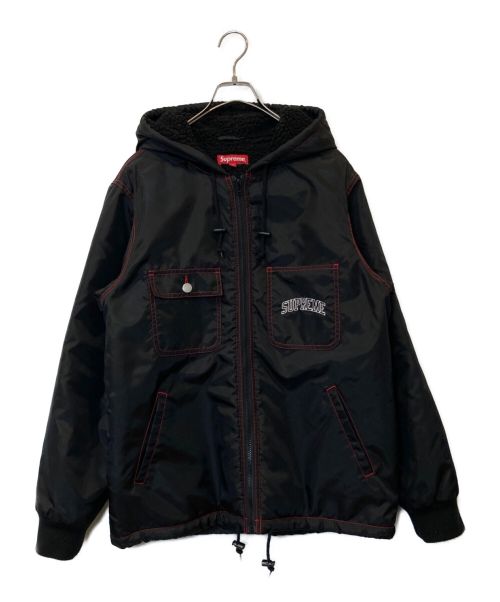 SUPREME（シュプリーム）SUPREME (シュプリーム) 18AW Sherpa Lined Nylon Zip Up Jacket / 裏ボアシェルパナイロンジップジャケット ブラック サイズ:Mの古着・服飾アイテム