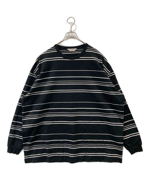 COOTIE PRODUCTIONS（クーティープロダクツ）COOTIE PRODUCTIONS (クーティープロダクツ) Supima Border Oversized L/S Tee ブラック×ホワイト サイズ:Lの古着・服飾アイテム