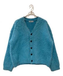 NO MAINTENANCE（ノーメンテナンス）の古着「ELECTRIC BLUE SHAG CARDIGAN / シャギーカーディガン」｜ブルー