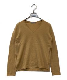 theory luxe（セオリーリュクス）の古着「CASHMERE SOLID CREW カシミヤニット」｜ベージュ