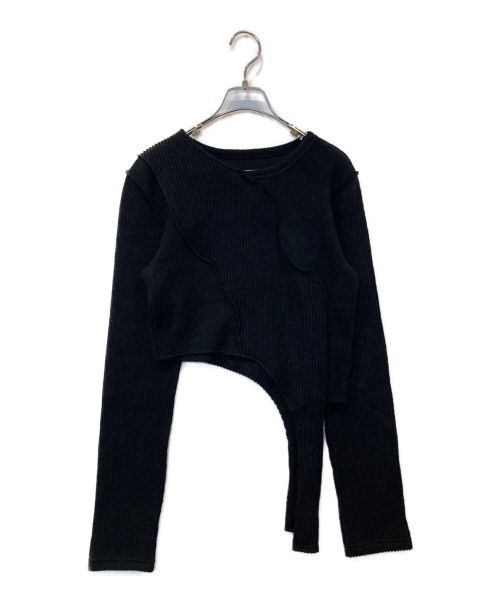 VIAVANDA（ヴィアヴァンダ）viavanda (ヴィアヴァンダ) DEFORMATION LONG SLEEVE KNIT ブラック サイズ:FREE 未使用品の古着・服飾アイテム