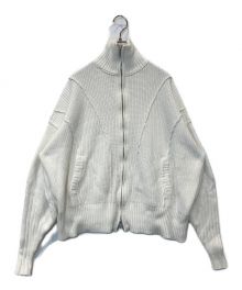 VIAVANDA（ヴィアヴァンダ）の古着「DOUBLE ZIP KNIT CARDIGAN」｜ホワイト