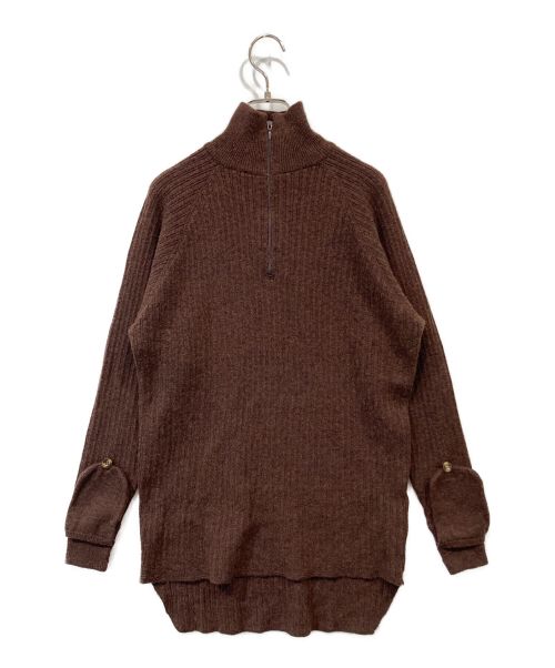 PERVERZE（パーバーズ）PERVERZE (パーバーズ) Mitten Zip-up Knit ブラウン サイズ:FREEの古着・服飾アイテム