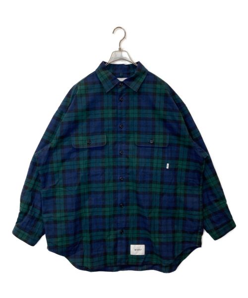 WTAPS（ダブルタップス）WTAPS (ダブルタップス) チェックフランネルシャツ グリーン サイズ:4の古着・服飾アイテム