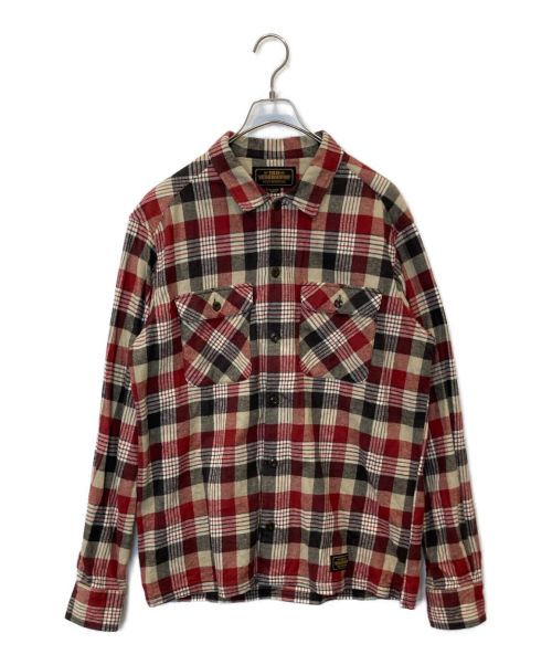 NEIGHBORHOOD（ネイバーフッド）NEIGHBORHOOD (ネイバーフッド) LOGGER/C-SHIRT.LS レッド×ベージュ サイズ:XLの古着・服飾アイテム