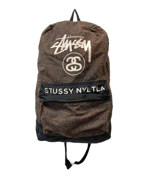 stussy（ステューシー）stussy (ステューシー) NYLTLAロゴ バックパック ブラウンの古着・服飾アイテム