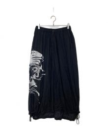 Yohji Yamamoto BLACK SCANDAL（ヨウジヤマモト ブラックスキャンダル）の古着「19SS Left face Print Pants サルエルパンツ」｜ブラック