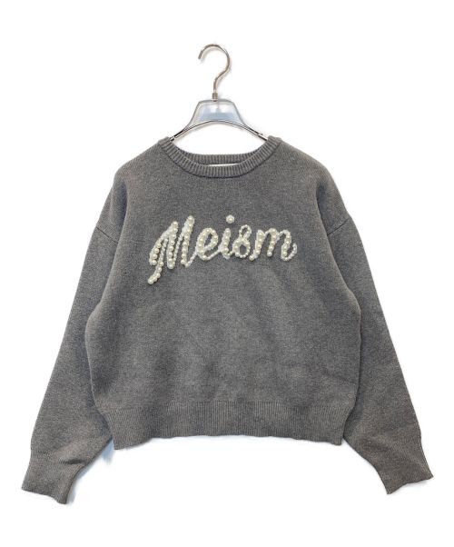 MEISM（ミズム）MEISM (ミズム) パールロゴニットトップス グレー サイズ:M 未使用品の古着・服飾アイテム