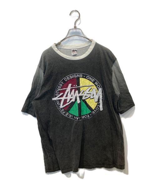 stussy（ステューシー）stussy (ステューシー) サークルロゴプリントTシャツ ブラック サイズ:Sの古着・服飾アイテム