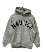 NAUTICA×FREAK'S STOREノーティカ×フリークスストア）の古着「別注アーチロゴスウェットパーカ」｜グレー×ネイビー