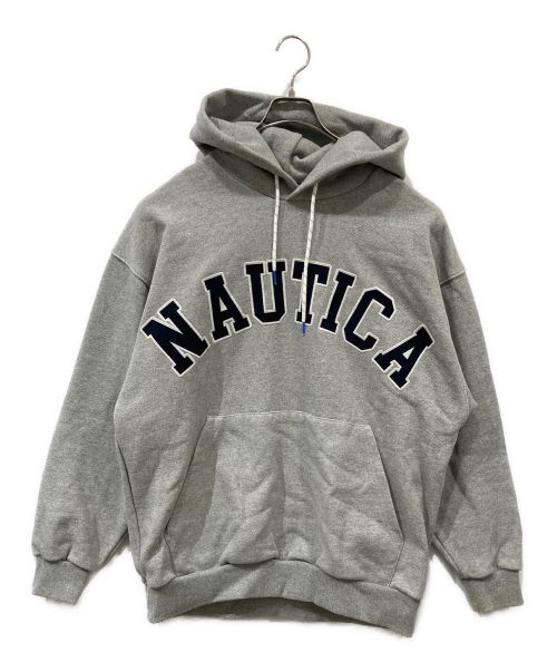 NAUTICA（ノーティカ）NAUTICA (ノーティカ) FREAK'S STORE (フリークスストア) 別注アーチロゴスウェットパーカ グレー×ネイビー サイズ:Mの古着・服飾アイテム