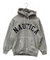 NAUTICA（ノーティカ）の古着「別注アーチロゴスウェットパーカ」｜グレー×ネイビー