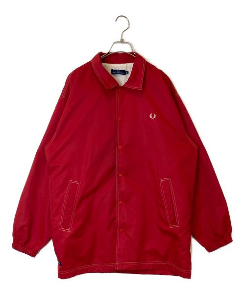 FRED PERRY（フレッドペリー）FRED PERRY (フレッドペリー) ステッチコーチジャケット レッド サイズ:Lの古着・服飾アイテム