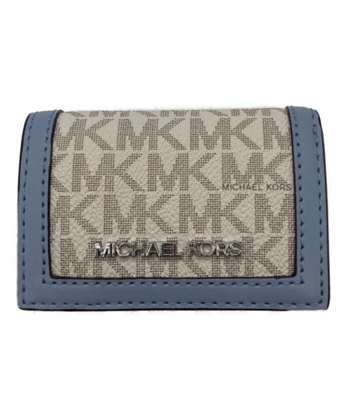 MICHAEL KORS（マイケルコース）MICHAEL KORS (マイケルコース) トライフォールド ジップウォレット エクストラスモール スカイブルーの古着・服飾アイテム