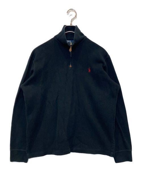 POLO BY RALPH LAUREN（ポロ バイ ラルフローレン）POLO BY RALPH LAUREN (ポロ バイ ラルフローレン) ハーフジップスウェット ブラック サイズ:Mの古着・服飾アイテム