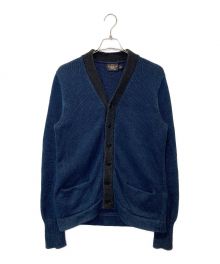 RRL（ダブルアールエル）の古着「VARSITY INDIGO V-NECK CARDIGAN/バーシティーインディゴVネックカーディガン」｜ネイビー×ブラック