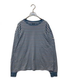 Needles（ニードルズ）の古着「L/S Crew Neck Tee - Cotton Stripe Jersey」｜ブルー×グレー