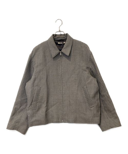 AURALEE（オーラリー）AURALEE (オーラリー) DOUBLE FACE CHECK ZIP BLOUSON グレー サイズ:5の古着・服飾アイテム