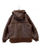 6(ROKU) BEAUTY&YOUTHロク ビューティーアンドユース）の古着「FAKE LEATHER×BOA ZIP BLOUSON」｜ブラック