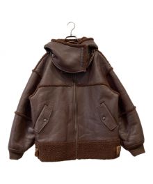 6(ROKU) BEAUTY&YOUTH（ロク ビューティーアンドユース）の古着「FAKE LEATHER×BOA ZIP BLOUSON」｜ブラック