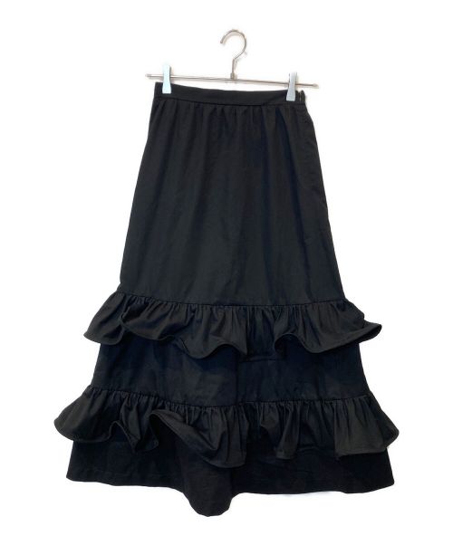 Honey mi Honey（ハニーミーハニー）Honey mi Honey (ハニーミーハニー) wire frill cotton long skirt / フリルスカート ブラック サイズ:FREEの古着・服飾アイテム