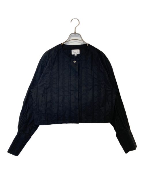 foufou（フーフー）foufou (フーフー) lawn lace no collar jacket ブラック サイズ:1の古着・服飾アイテム