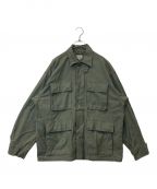 TRADE MARK GOLDトレードマークゴールド）の古着「LIGHT BACKSATIN B.D.U JACKET」｜カーキ