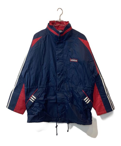 adidas（アディダス）adidas (アディダス) 90’s ナイロンフットボールオーバーコート ブルー×レッド サイズ:US Mの古着・服飾アイテム