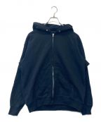 UNFOLLOWアンフォロー）の古着「FOLL two side hardyarn sweat zip parka」｜ブラック