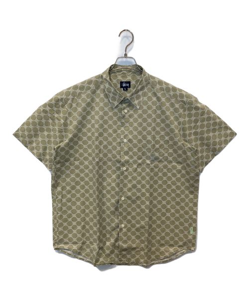 OLD STUSSY（オールドステューシー）OLD STUSSY (オールドステューシー) SS柄モノグラムシャツ ベージュ サイズ:Lの古着・服飾アイテム