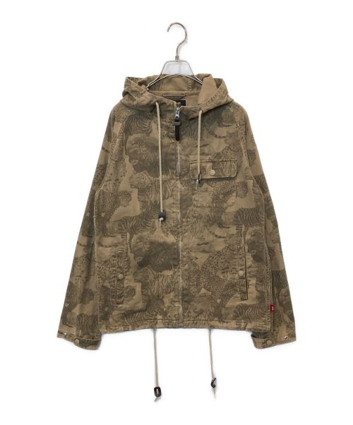 stussy（ステューシー）stussy (ステューシー) アニマル柄ブルゾン オリーブ サイズ:Sの古着・服飾アイテム