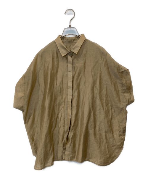 parigot（パリゴ）parigot (パリゴ) タックフレンチスリーブシャツ ブラウン サイズ:FREEの古着・服飾アイテム