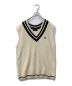 FRED PERRY（フレッドペリー）の古着「Striped Trim V-Neck Tank」｜ベージュ