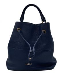 FURLA（フルラ）の古着「巾着ショルダーバッグ」｜ネイビー