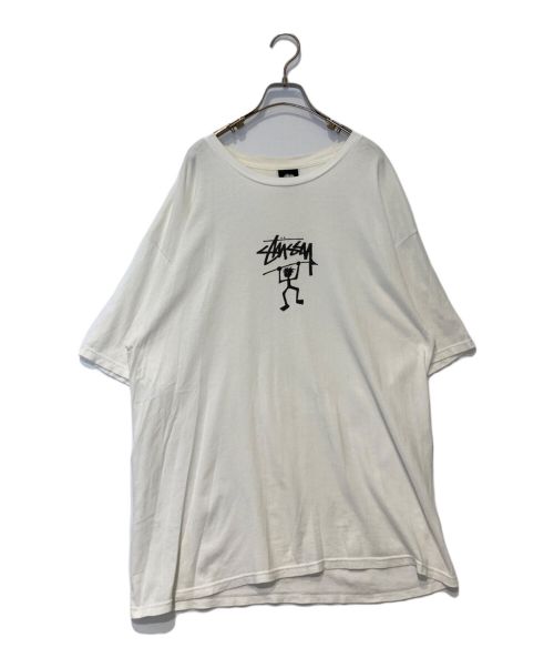 stussy（ステューシー）stussy (ステューシー) シャドーマンプリントtシャツ ホワイト サイズ:XLの古着・服飾アイテム