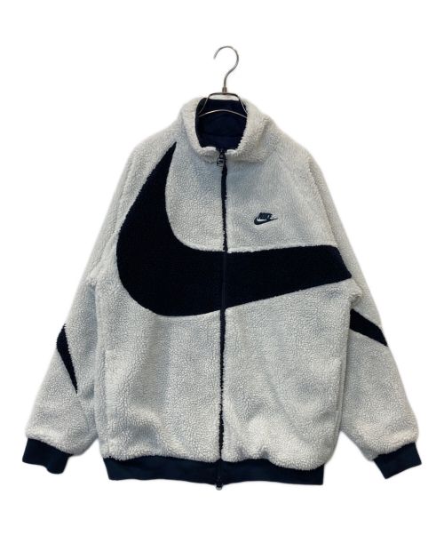 NIKE（ナイキ）NIKE (ナイキ) BIG SWOOSH BOA JACKET ホワイト×ネイビー サイズ:Lの古着・服飾アイテム