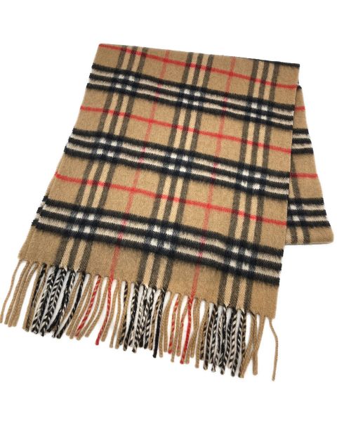 Burberry's（バーバリーズ）Burberry's (バーバリーズ) カシミヤノバチェックマフラー ブラウンの古着・服飾アイテム