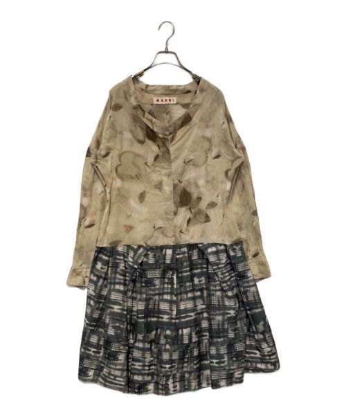 MARNI（マルニ）MARNI (マルニ) ドッキングワンピース ブラウン サイズ:40の古着・服飾アイテム